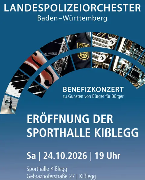 Bei der Hallen-Wiedereröffnung spielt das Landespolizeiorchester